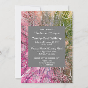 Colorful Chic Glitzy Birthday Invitation