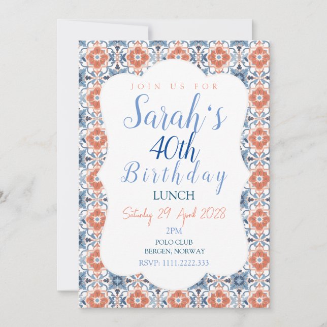 Colorful Chic Monogram Spring  Invitation (Front)