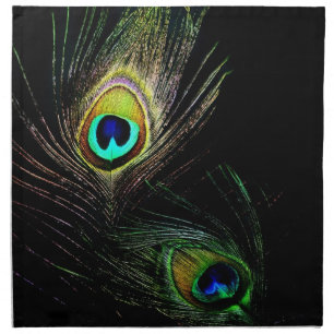 Colorful Chic Peacock Feathers Modern Photography Cloth Napkin