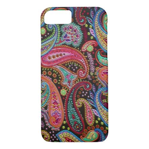 Colorful Chic Pretty Paisley Floral Art Pattern iPhone 87 Case