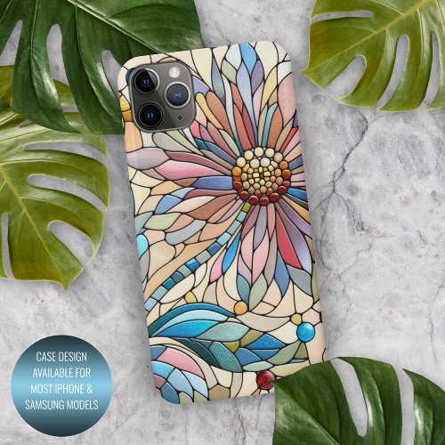 Colorful Chic Stained Glass Floral Art Pattern iPhone 11Pro Max Case