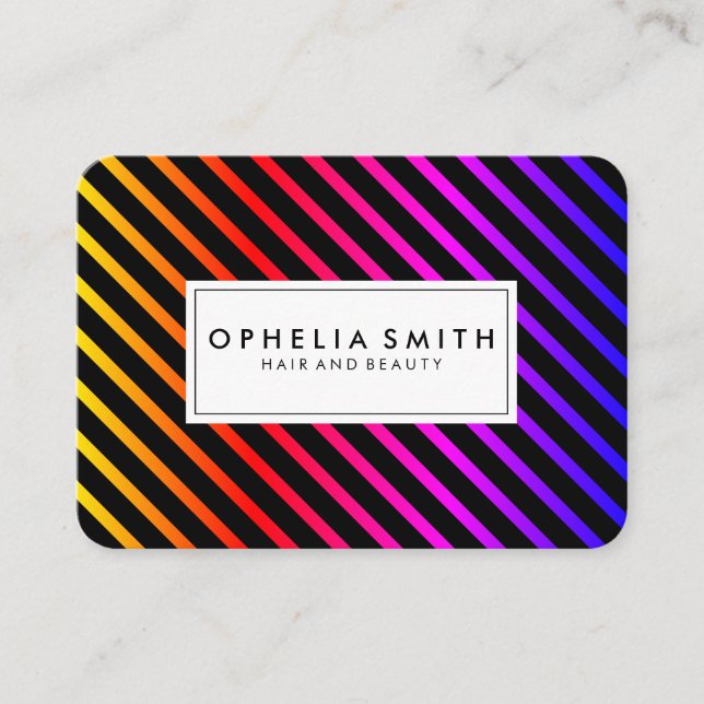 Colorful Chic Stripes Business Card (Front)
