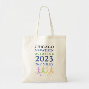 Colorful Chicago Marathon 2023 Custom Text Tote Bag