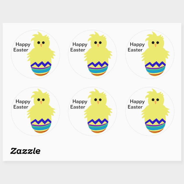 Colorful Chick Egg Easter Stickers (Sheet)