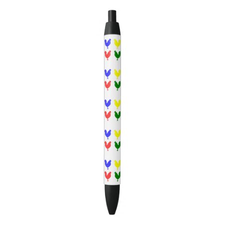 Colorful Chicken Black Ink Pen