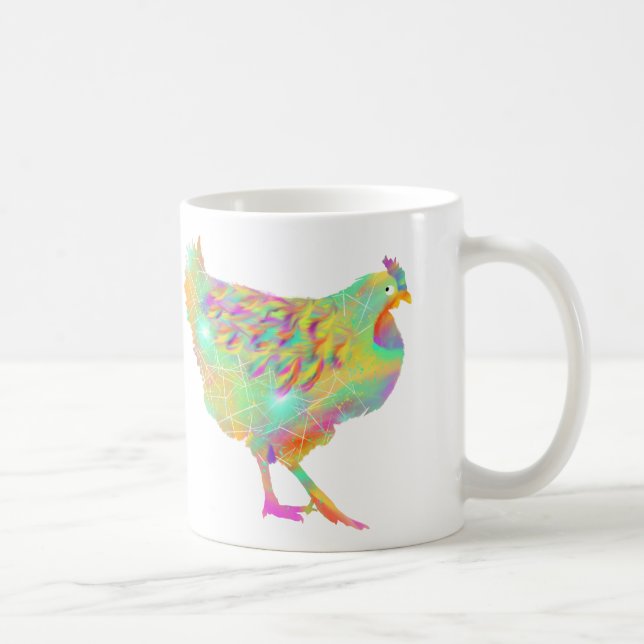 Colorful chicken cute illustration coffee mug (Right)