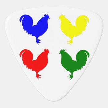 Colorful Chicken Guitar Pick by BestLook at Zazzle