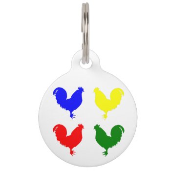 Colorful Chicken Pet Name Tag by BestLook at Zazzle