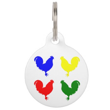 Colorful Chicken Pet Name Tag