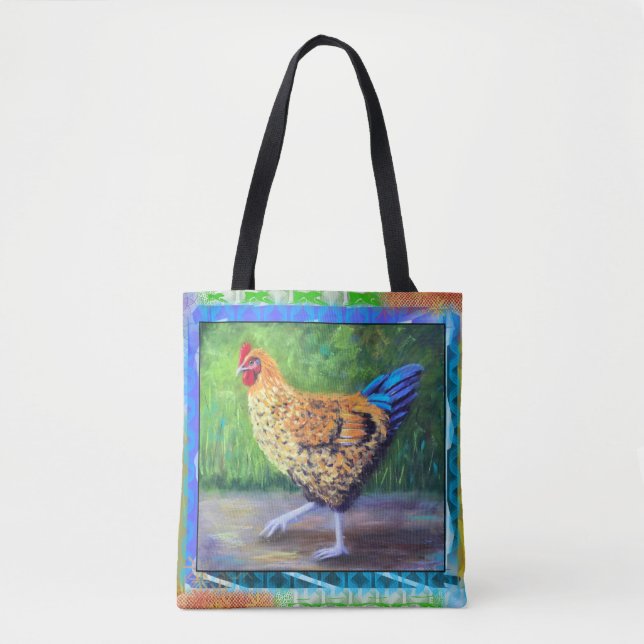 Colorful Chicken Tote Bag (Front)