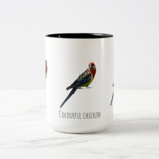 Colorful chicken Two-Tone coffee mug