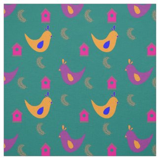 Colorful Chickens on Teal