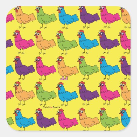 Colorful Chickens Stickers