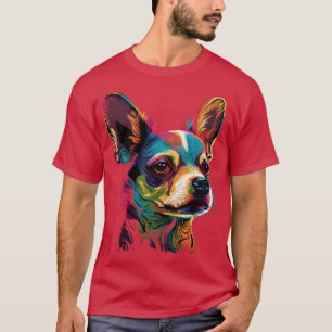 Colorful Chihuahua Art Dog Face Cute Puppy T-Shirt