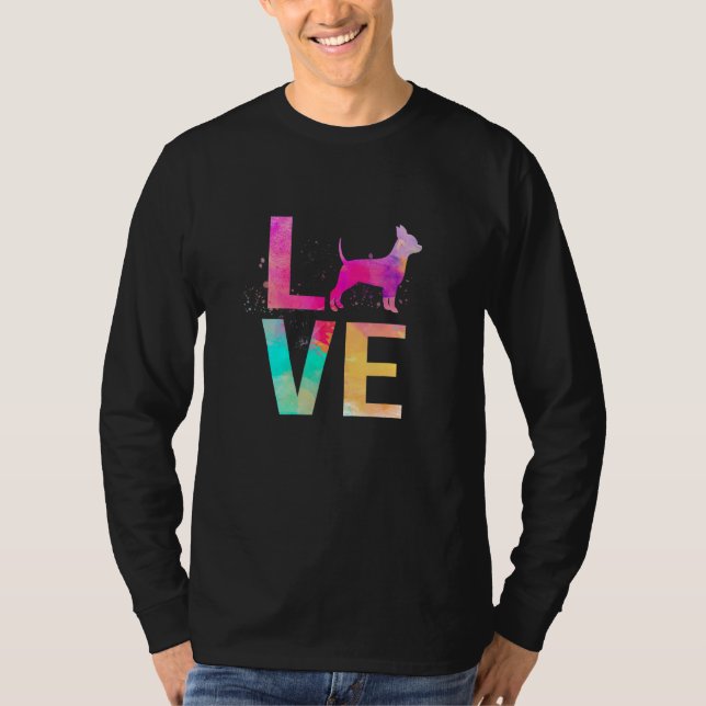 Colorful Chihuahua Dog Mom  Chihuahua T-Shirt (Front)