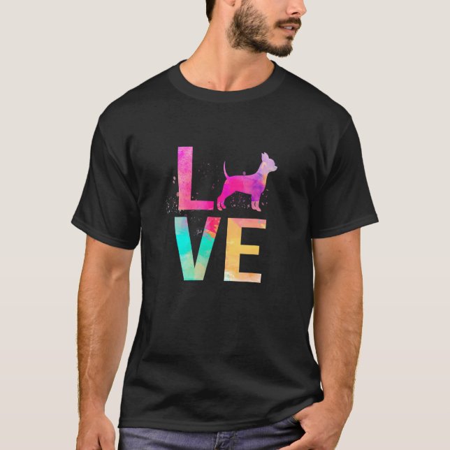 Colorful Chihuahua Dog Mom  Chihuahua T-Shirt (Front)