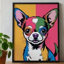 Colorful Chihuahua Dog Pop Art Portrait
