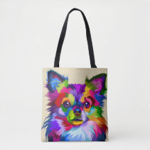 Colorful chihuahua dog - Tote