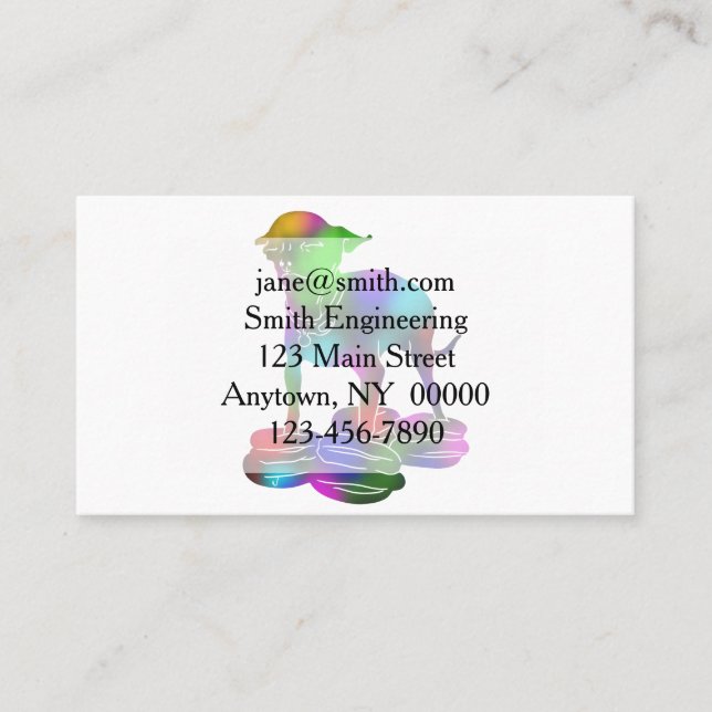 Colorful Chihuahua hamburger flying Business Card (Front)