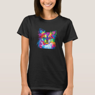 Colorful Chihuahua Long Hair Dog Pop Art Artistic T-Shirt