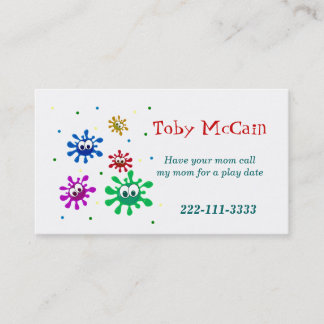 Colorful children calling card