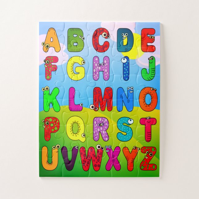 Colorful Children's Alphabet Jigsaw Puzzle (Vertical)