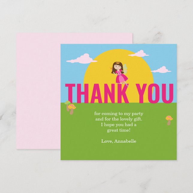 Colorful Children's Birthday Thank You Card (Front/Back)
