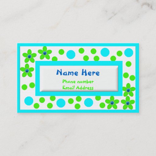 Customizable Colorful Childrens Calling Cards Business Card Templates