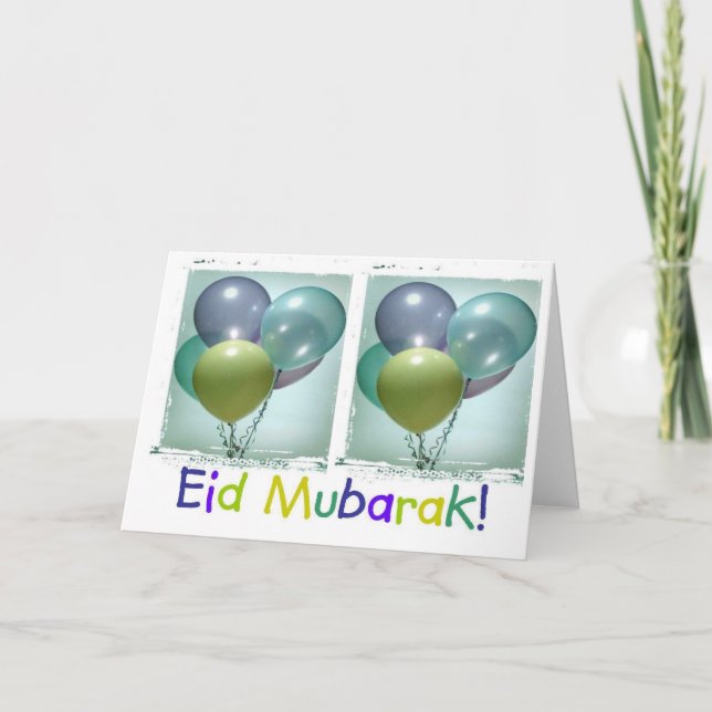 Colorful Children's Eid Mubarak Card (Front)