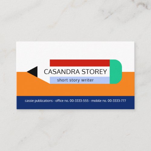 Colorful Childrens Pencil Writing Business Card