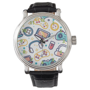 Colorful Children's Video Game Cartoon Sketch Watch