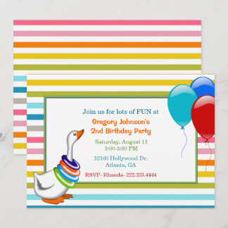 Colorful Child's Birthday Party Invitation
