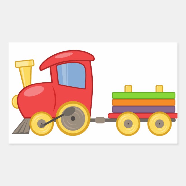 Colorful Child's Toy Train Sticker (Front)