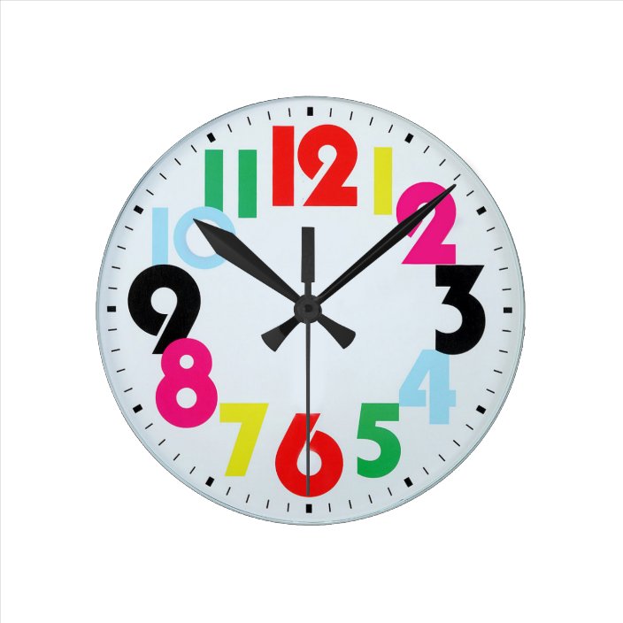 colorful child's wall clock | Zazzle.com