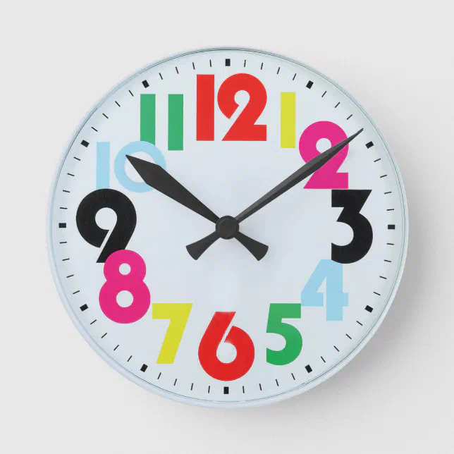 colorful child's wall clock | Zazzle