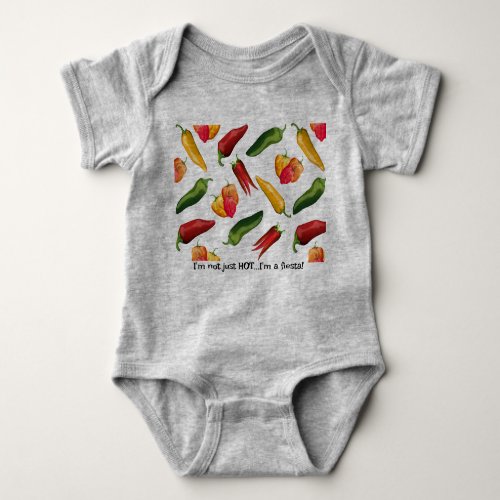 Colorful chili peppers   baby bodysuit