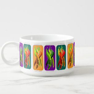 Colorful Chili Peppers Chili Bowl