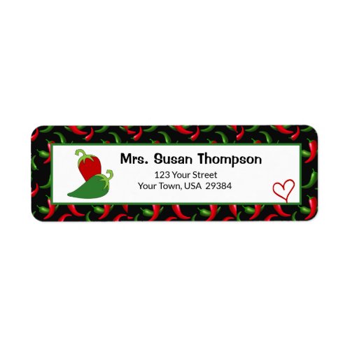 Colorful Chili Peppers Return Address Label