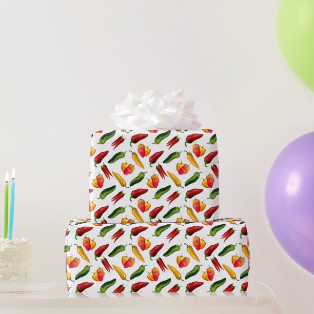 Colorful Chili peppers Wrapping Paper (Party Gifts)