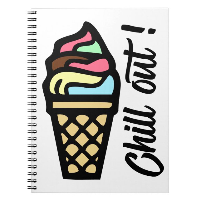 Colorful Chill Out Ice Cream Notebook (Front)