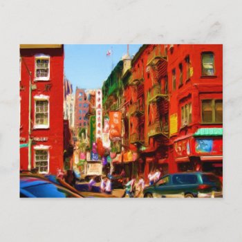 Colorful Chinatown Block Nyc Postcard by Meg_Stewart at Zazzle