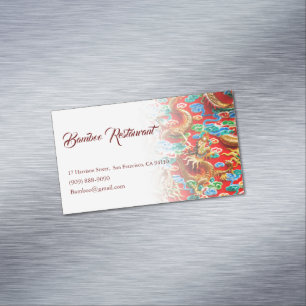 Colorful Chinese Auspicious Cloud Dragon Design Business Card Magnet