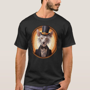 Colorful Chinese Crested Dog Dad Mom Best Dog T-Shirt