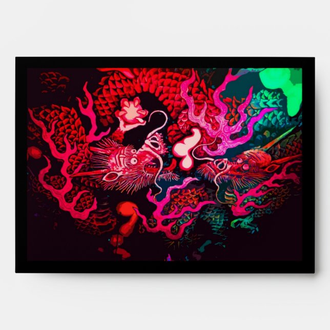 Colorful chinese dragon art envelope (Front)