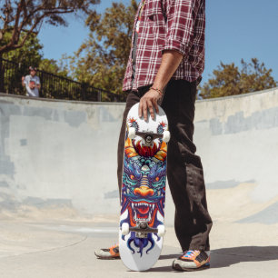 Colorful Chinese Dragon Skateboard