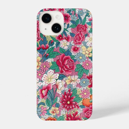 Colorful Chinese Floral Pattern iPhone 14 Case