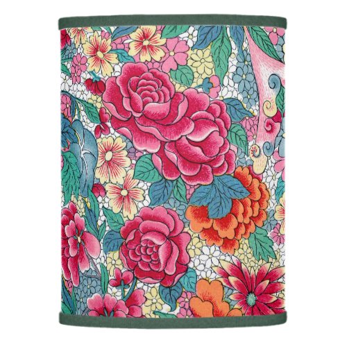 Colorful Chinese Floral Pattern Lamp Shade