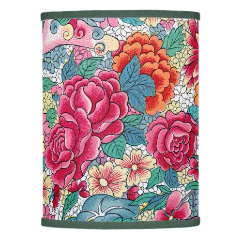 Colorful Chinese Floral Pattern Lamp Shade