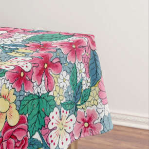 Colorful Chinese Floral Pattern Tablecloth