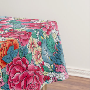 Colorful Chinese Floral Pattern Tablecloth